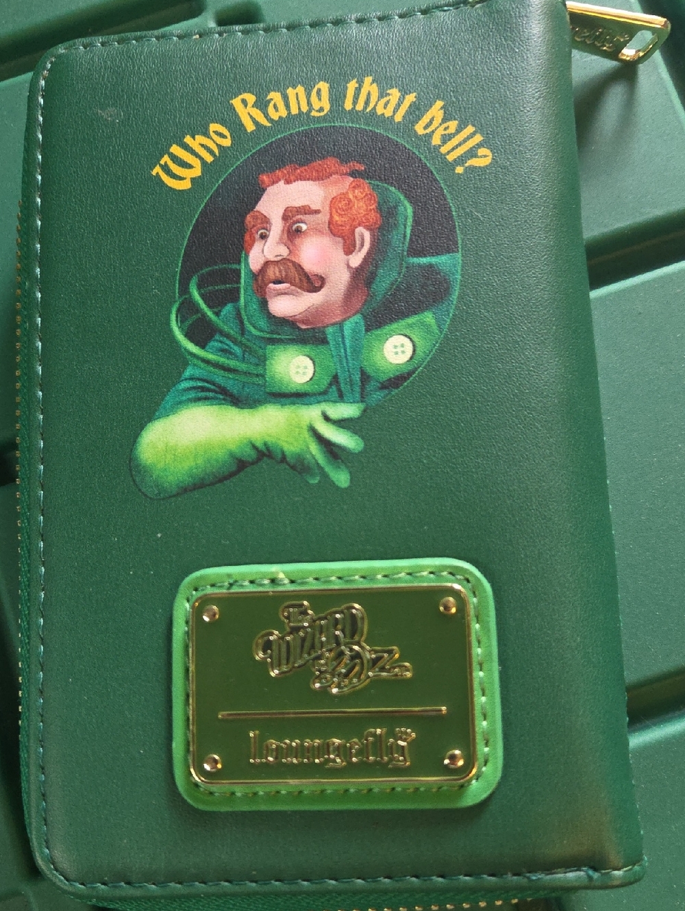 Loungefly Green 'Who Rang That Bell?' Zip Wallet with Gold Plate